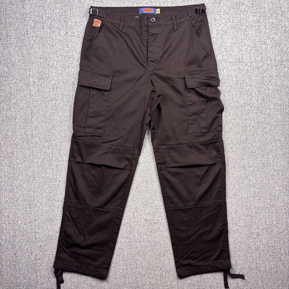 Empyre Mens Cargo Pants Brown Relaxed Wide Leg Baggy Skater Sz 30